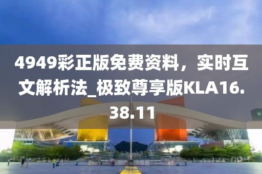 4949彩正版免費資料，實時互文解析法_極致尊享版KLA16.38.11