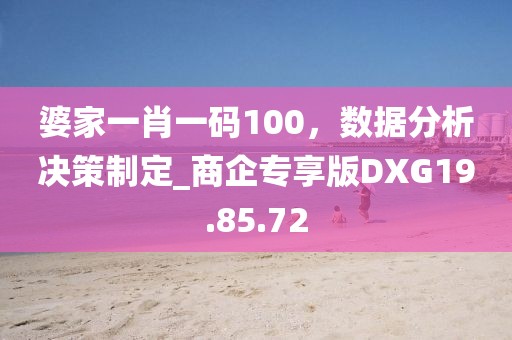 婆家一肖一碼100，數據分析決策制定_商企專享版DXG19.85.72