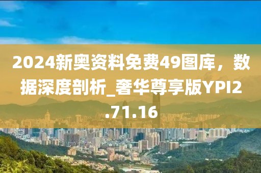 2024新奧資料免費49圖庫，數據深度剖析_奢華尊享版YPI2.71.16