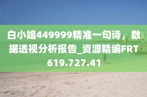 白小姐449999精準一句詩，數據透視分析報告_資源精編FRT619.727.41