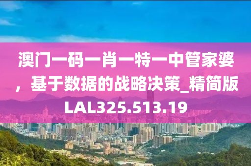 澳門一碼一肖一特一中管家婆，基于數據的戰略決策_精簡版LAL325.513.19