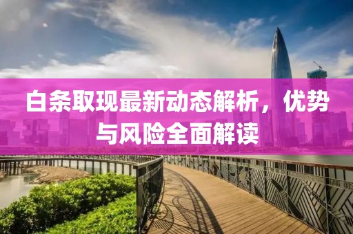 白條取現最新動態解析，優勢與風險全面解讀