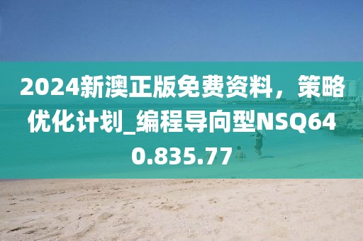 2024新澳正版免費資料，策略優化計劃_編程導向型NSQ640.835.77