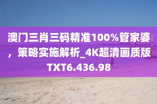 澳門三肖三碼精準100%管家婆，策略實施解析_4K超清畫質版TXT6.436.98