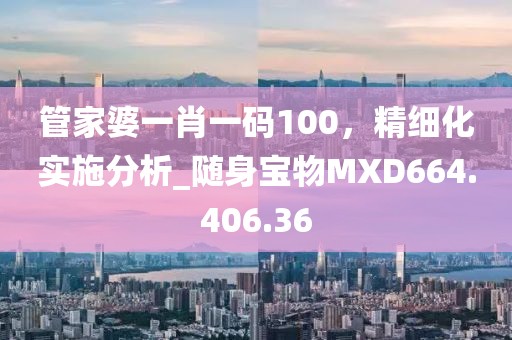 管家婆一肖一碼100，精細化實施分析_隨身寶物MXD664.406.36