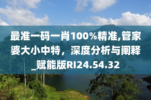 最準一碼一肖100%精準,管家婆大小中特，深度分析與闡釋_賦能版RI24.54.32