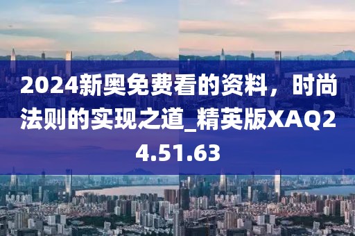 2024新奧免費看的資料，時尚法則的實現之道_精英版XAQ24.51.63