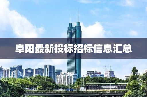 阜陽最新投標招標信息匯總