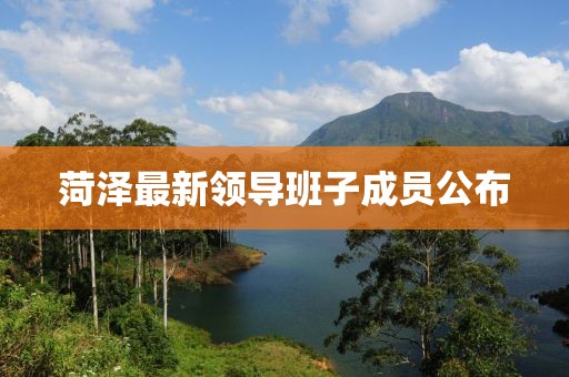 菏澤最新領導班子成員公布