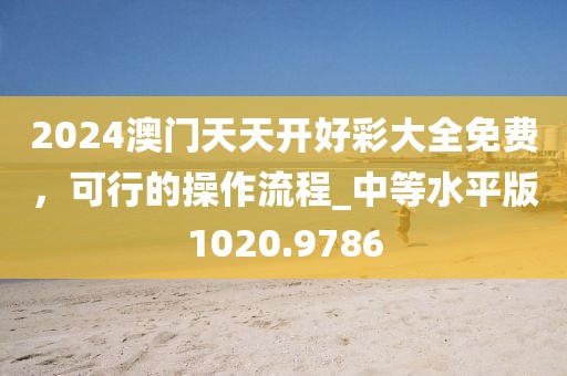 2024澳門天天開好彩大全免費，可行的操作流程_中等水平版1020.9786