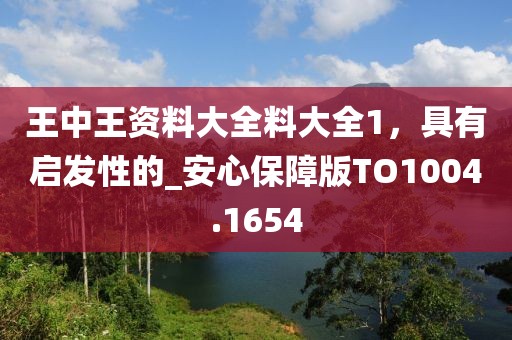 王中王資料大全料大全1，具有啟發性的_安心保障版TO1004.1654