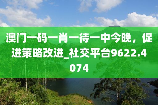 澳門一碼一肖一待一中今晚，促進策略改進_社交平臺9622.4074