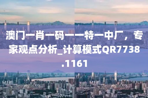 澳門一肖一碼一一特一中廠，專家觀點分析_計算模式QR7738.1161