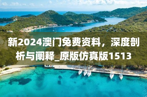 新2024澳門兔費資料，深度剖析與闡釋_原版仿真版1513