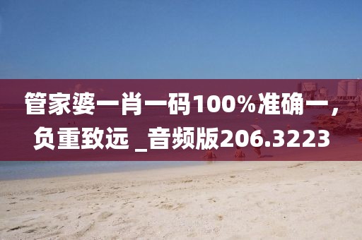 管家婆一肖一碼100%準確一，負重致遠 _音頻版206.3223