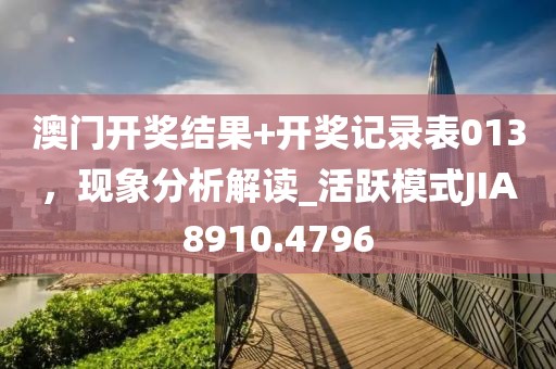 澳門開獎結果+開獎記錄表013，現象分析解讀_活躍模式JIA8910.4796