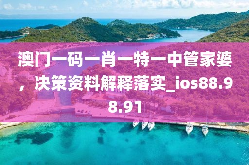 澳門一碼一肖一特一中管家婆，決策資料解釋落實_ios88.98.91