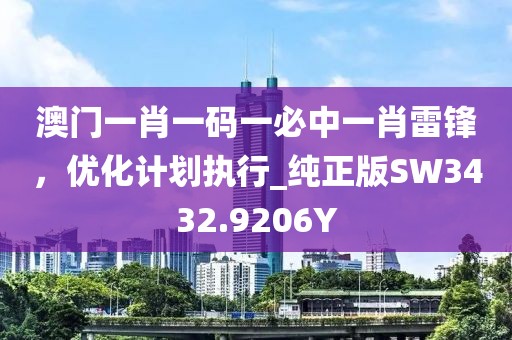 澳門一肖一碼一必中一肖雷鋒，優化計劃執行_純正版SW3432.9206Y