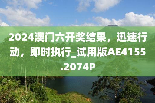 2024澳門六開獎結果，迅速行動，即時執行_試用版AE4155.2074P