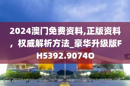 2024澳門免費資料,正版資料，權威解析方法_豪華升級版FH5392.9074O