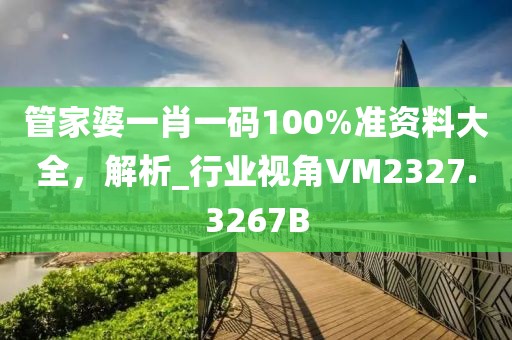 管家婆一肖一碼100%準資料大全，解析_行業視角VM2327.3267B