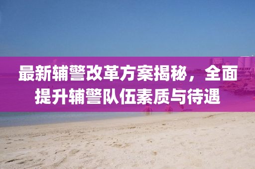 最新輔警改革方案揭秘，全面提升輔警隊伍素質與待遇