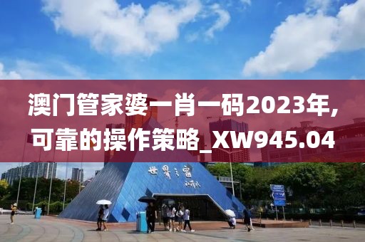 澳門管家婆一肖一碼2023年,可靠的操作策略_XW945.04