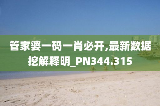 管家婆一碼一肖必開,最新數據挖解釋明_PN344.315