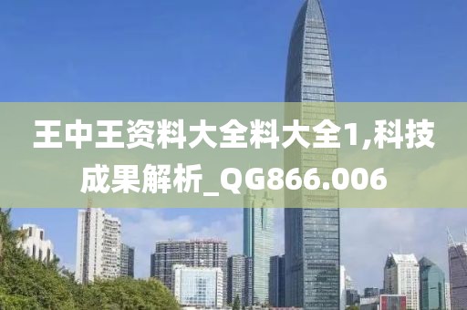 王中王資料大全料大全1,科技成果解析_QG866.006