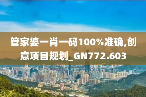 管家婆一肖一碼100%準確,創意項目規劃_GN772.603