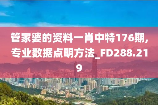管家婆的資料一肖中特176期,專業數據點明方法_FD288.219