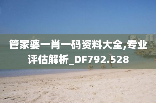 管家婆一肖一碼資料大全,專業評估解析_DF792.528