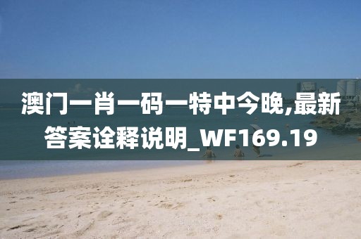 澳門一肖一碼一特中今晚,最新答案詮釋說明_WF169.19