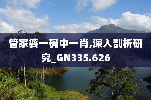 管家婆一碼中一肖,深入剖析研究_GN335.626