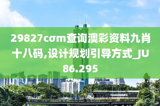 29827cσm查詢澳彩資料九肖十八碼,設計規劃引導方式_JU86.295