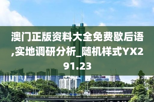 澳門正版資料大全免費歇后語,實地調研分析_隨機樣式YX291.23