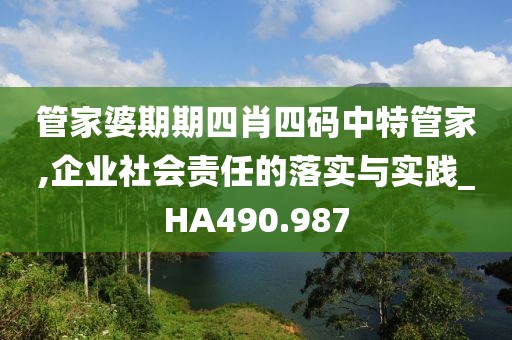 管家婆期期四肖四碼中特管家,企業社會責任的落實與實踐_HA490.987
