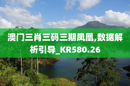 澳門三肖三碼三期鳳凰,數據解析引導_KR580.26