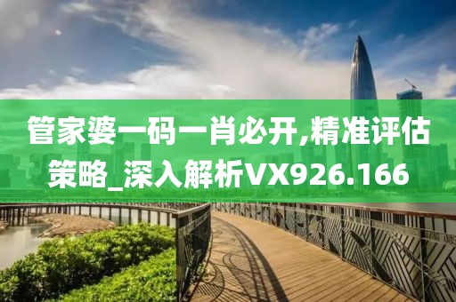 管家婆一碼一肖必開,精準評估策略_深入解析VX926.166