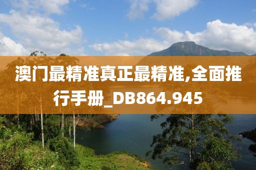 澳門最精準真正最精準,全面推行手冊_DB864.945