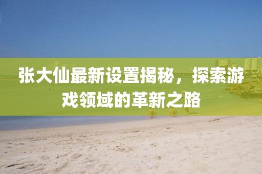張大仙最新設置揭秘，探索游戲領域的革新之路