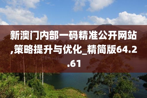新澳門內部一碼精準公開網站,策略提升與優化_精簡版64.2.61