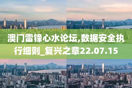澳門雷鋒心水論壇,數據安全執行細則_復興之章22.07.15