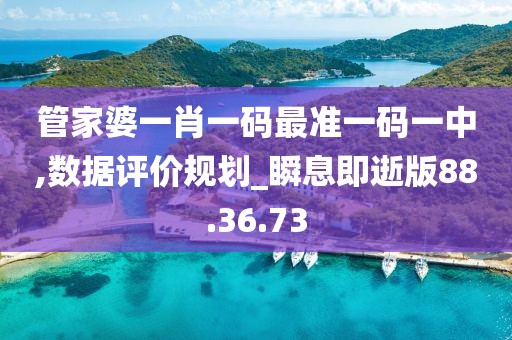 管家婆一肖一碼最準一碼一中,數據評價規劃_瞬息即逝版88.36.73