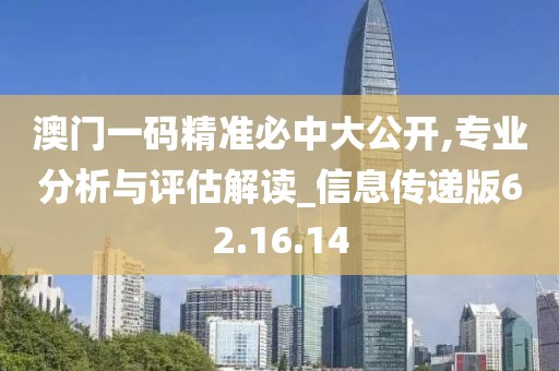 澳門一碼精準必中大公開,專業分析與評估解讀_信息傳遞版62.16.14