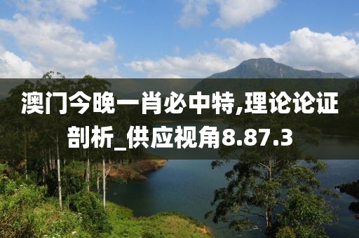 澳門今晚一肖必中特,理論論證剖析_供應視角8.87.3