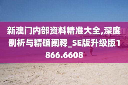 新澳門內部資料精準大全,深度剖析與精確闡釋_SE版升級版1866.6608
