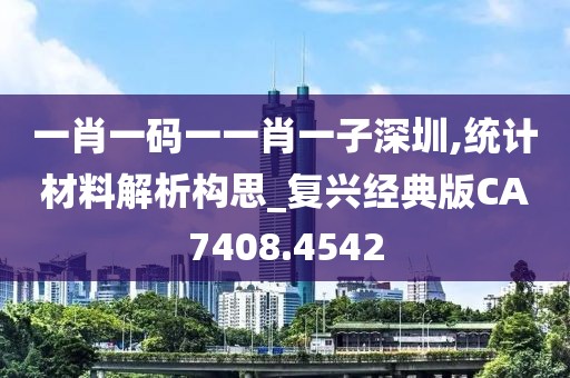 一肖一碼一一肖一子深圳,統計材料解析構思_復興經典版CA7408.4542