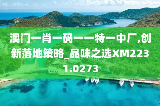 澳門一肖一碼一一特一中廠,創新落地策略_品味之選XM2231.0273