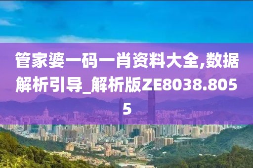 管家婆一碼一肖資料大全,數據解析引導_解析版ZE8038.8055